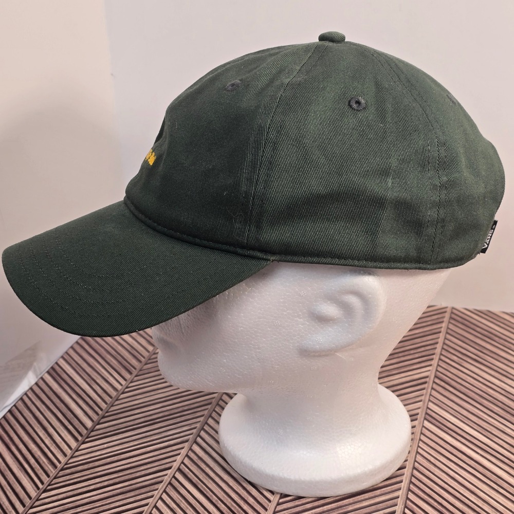Vans Off The Wall Mens Forest Green Cotton Twill Adjustable Dad Hat Baseball Cap - Picture 4 of 11
